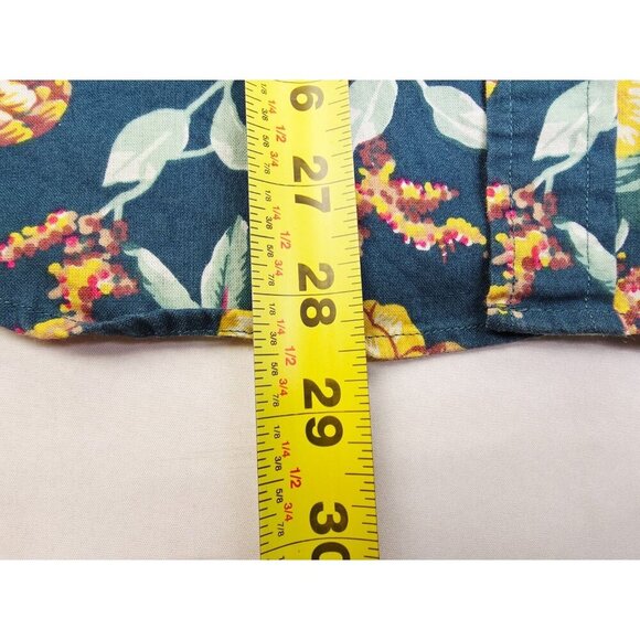 J. Crew Size Small Mens Blue Floral Short Sleeve Button Down Cotton Shirt - Picture 8 of 10